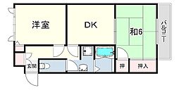 カサベルデTYO1 2DKの間取図画像