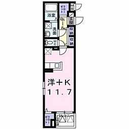 イーストブルー六番館 ワンルームの間取図画像