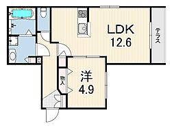 メゾン・ド・エスポワール 1LDKの間取図画像