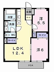 シティシャトレ 2LDKの間取図画像