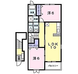 アロサール 2LDKの間取図画像