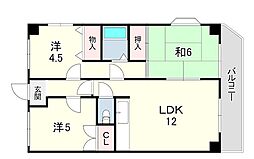 ユートピア魚住 3LDKの間取図画像