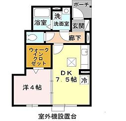 ローズコート明石 1DKの間取図画像