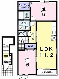 アバンツァート西島 2LDKの間取図画像