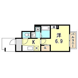 パークサイド足立 1Kの間取図画像