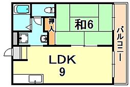 浜第1マンション 1LDKの間取図画像