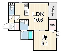 シャーメゾン・マル 1LDKの間取図画像