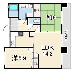 プレステージ明石大久保5 2LDKの間取図画像