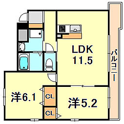 サンクラッソ垂水五色山 2LDKの間取図画像