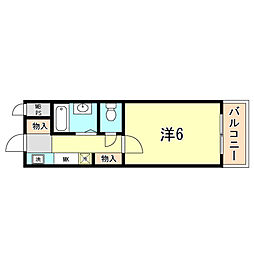 ルックハイツ 1Kの間取図画像