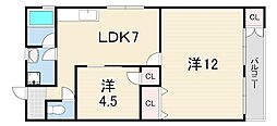 セントラルマンション 2LDKの間取図画像