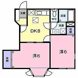 ルーナ・ジェーナ 2DKの間取図画像