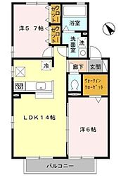 アーバンフォレスト2 2LDKの間取図画像
