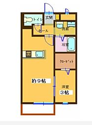 リヴェール 1LDKの間取図画像