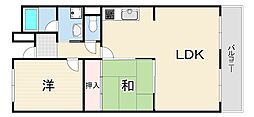 ハイツ東朝霧1号棟 2LDKの間取図画像