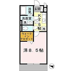 メゾンド・モンテ・ノール 1Kの間取図画像