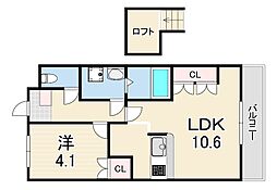 エメロード 1LDKの間取図画像
