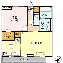 グラシアス 1LDKの間取図画像