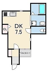 エターナルシー大観町 1Kの間取図画像