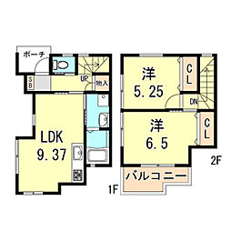 パークノース 2LDKの間取図画像