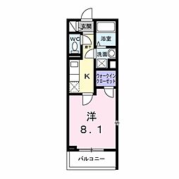 カネコハイツ 1Kの間取図画像
