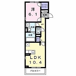 カネコハイツ 1LDKの間取図画像