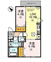 リュヌ・ブランシュ 2LDKの間取図画像