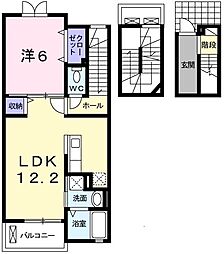 ポレール伊川3 1LDKの間取図画像