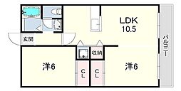 ラークハイツ 1LDKの間取図画像