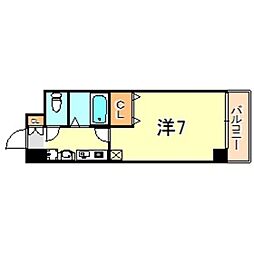 バッハレジデンス神戸ウエストB棟 1Kの間取図画像