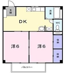 ウィンズハイツ2 2DKの間取図画像