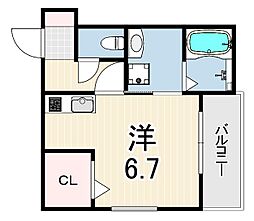 エターナルシー舞子台 ワンルームの間取図画像