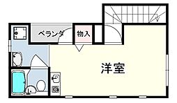レファインド芦屋3 ワンルームの間取図画像