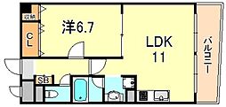ボヌール有瀬 1LDKの間取図画像