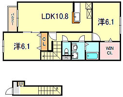 ユニヴェール 2LDKの間取図画像