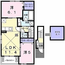 プロフォンド2 2LDKの間取図画像
