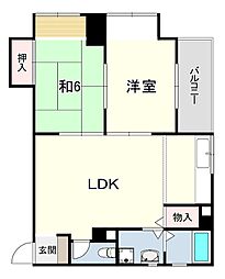 グリシーヌ静徳 2LDKの間取図画像