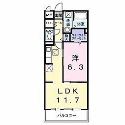 ローレルコート藤江駅前 1LDKの間取図画像