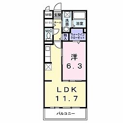 ローレルコート藤江駅前 1LDKの間取図画像