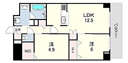 グランリベレ明石 2LDKの間取図画像