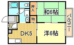 ピュアコートシミズ 2DKの間取図画像