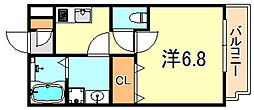 ジーメゾン明石大久保 1Kの間取図画像