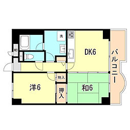 カーネギー東二見 2DKの間取図画像