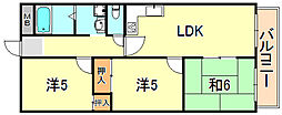レジデンス清水ヶ丘 3LDKの間取図画像