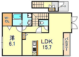 ファミールモノモリ 1LDKの間取図画像