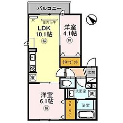 リュヌ・ブランシュ 2LDKの間取図画像