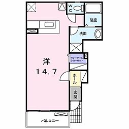 ウィング・ハート ワンルームの間取図画像