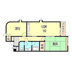 エスポワール明石 2LDKの間取図画像