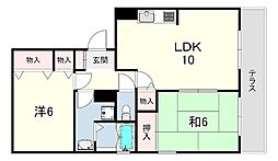 フレマリール住吉 2LDKの間取図画像