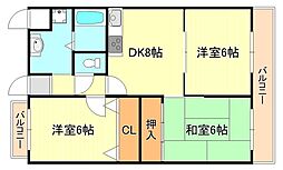 オーシャンビュー江井ケ島 3DKの間取図画像